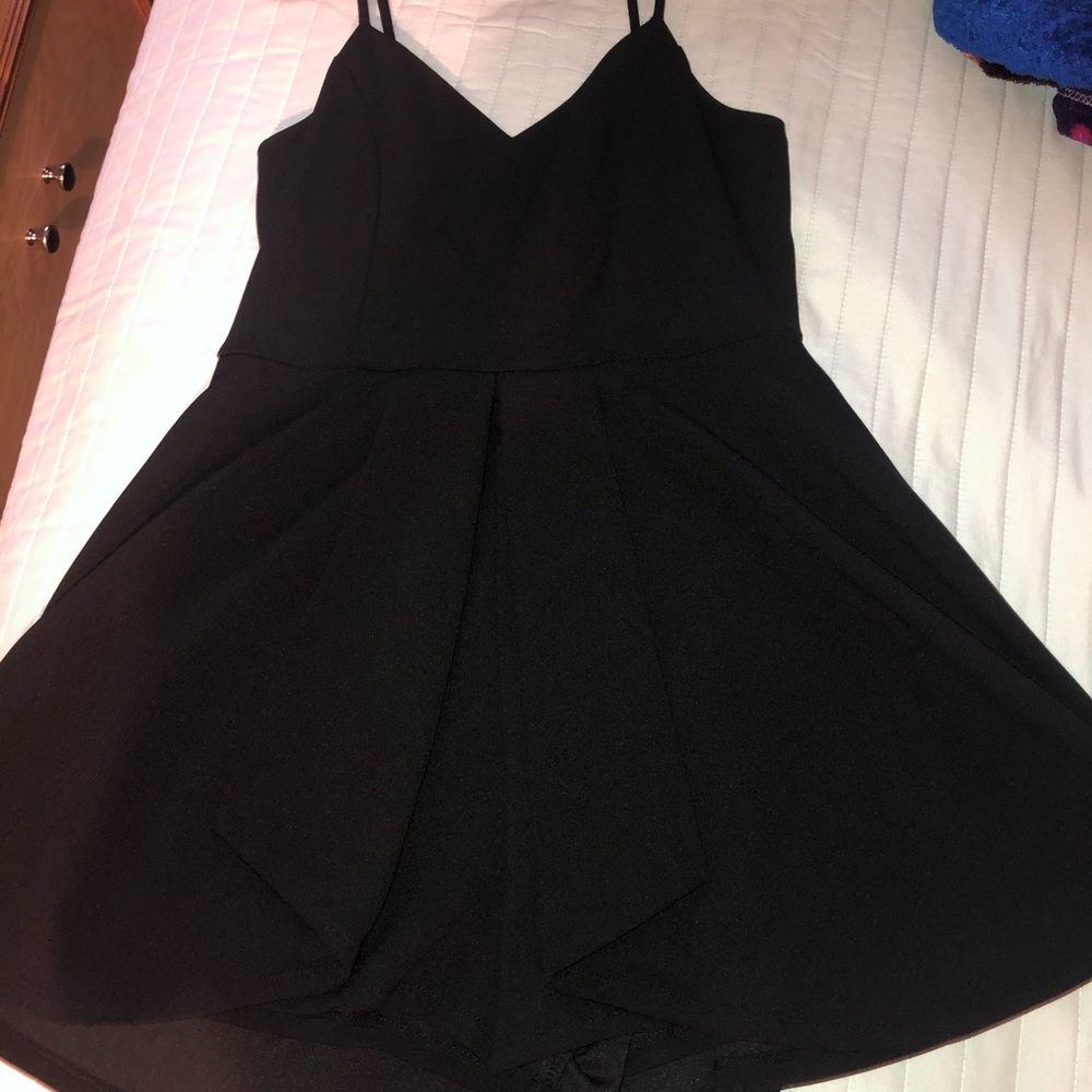 A black mini romper